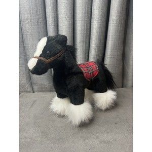 Busch Gardens Holiday Clydesdale Horse Plush Souvenir Plaid 14"